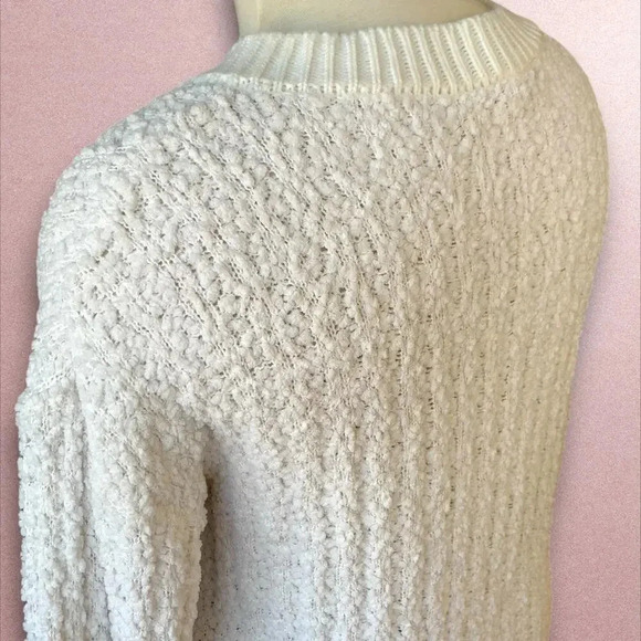 Zenana Premium Oversized Popcorn Knit Tunic Sweater Long Sleeves Size XL Ivory - Picture 13 of 16